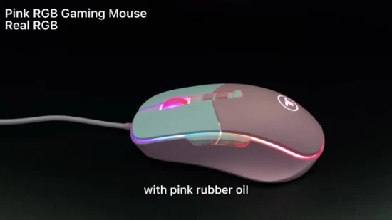 Computer, kabelgebundener USB-Anschluss, 8D, 7200 dpi, rosa RGB-Gaming-Maus, kabelgebundene rosa RGB-Gamer-Maus